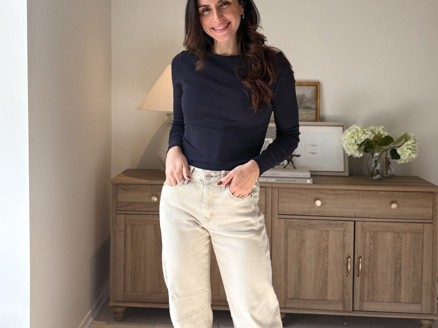 The 'Sunday Coffee Run' Barrel-leg Denim Pants - Love and Lee Apparel