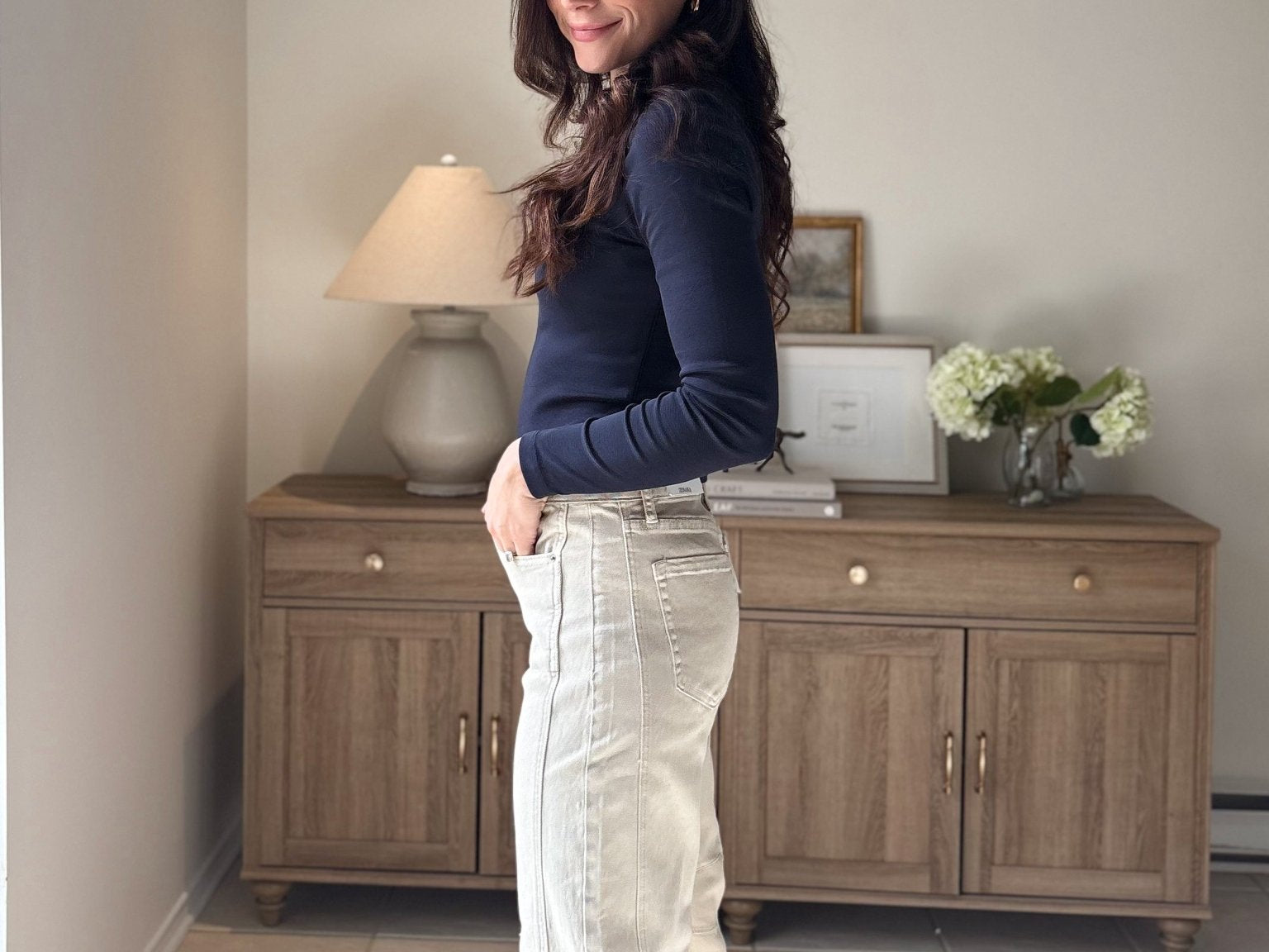 The 'Sunday Coffee Run' Barrel-leg Denim Pants - Love and Lee Apparel