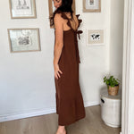 The Scottie Flowy Brown Midi Dress - Love and Lee Apparel