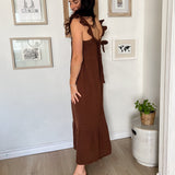 The Scottie Flowy Brown Midi Dress - Love and Lee Apparel