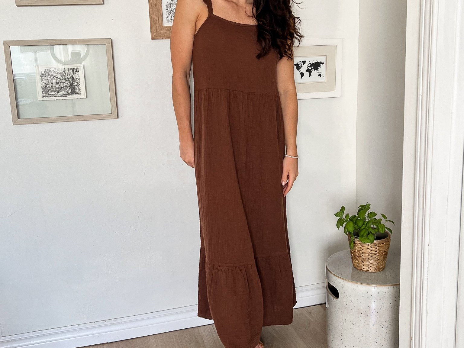 The Scottie Flowy Brown Midi Dress - Love and Lee Apparel