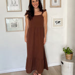 The Scottie Flowy Brown Midi Dress - Love and Lee Apparel