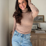 The 'Maple Latte' Long Sleeve High Rolled Neck Top - Love and Lee Apparel