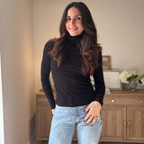 The 'Mahogany Woods' Long Sleeve High Rolled Neck Top - Love and Lee Apparel