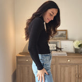 The 'Mahogany Woods' Long Sleeve High Rolled Neck Top - Love and Lee Apparel