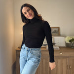 The 'Mahogany Woods' Long Sleeve High Rolled Neck Top - Love and Lee Apparel