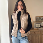 The 'Maple & Main' Plaid Collar Quilted Zip-Up Vest- 2 Colours Available - Love and Lee Apparel