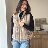 The 'Maple & Main' Plaid Collar Quilted Zip-Up Vest- 2 Colours Available - Love and Lee Apparel