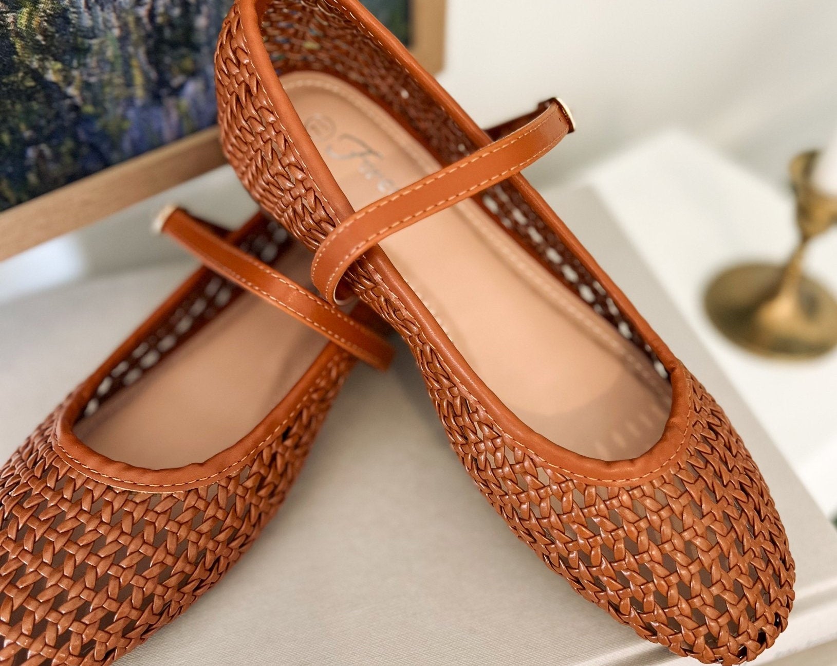 Mary Jane Woven Mesh Flat Shoes - Love and Lee Apparel
