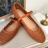 Mary Jane Woven Mesh Flat Shoes - Love and Lee Apparel