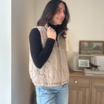 The 'Maple & Main' Plaid Collar Quilted Zip-Up Vest- 2 Colours Available - Love and Lee Apparel