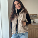The 'Maple & Main' Plaid Collar Quilted Zip-Up Vest- 2 Colours Available - Love and Lee Apparel