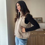 The 'Maple & Main' Plaid Collar Quilted Zip-Up Vest- 2 Colours Available - Love and Lee Apparel
