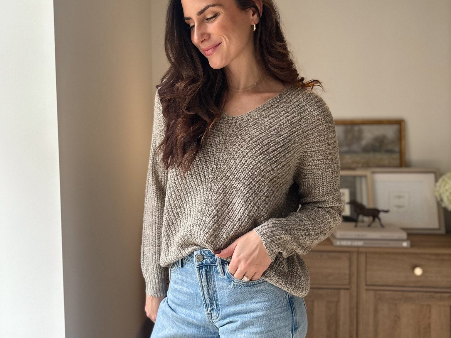 The 'Slow Morning' Knitted Long Sleeve V-Neck Pullover - Love and Lee Apparel