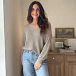 The 'Slow Morning' Knitted Long Sleeve V-Neck Pullover - Love and Lee Apparel