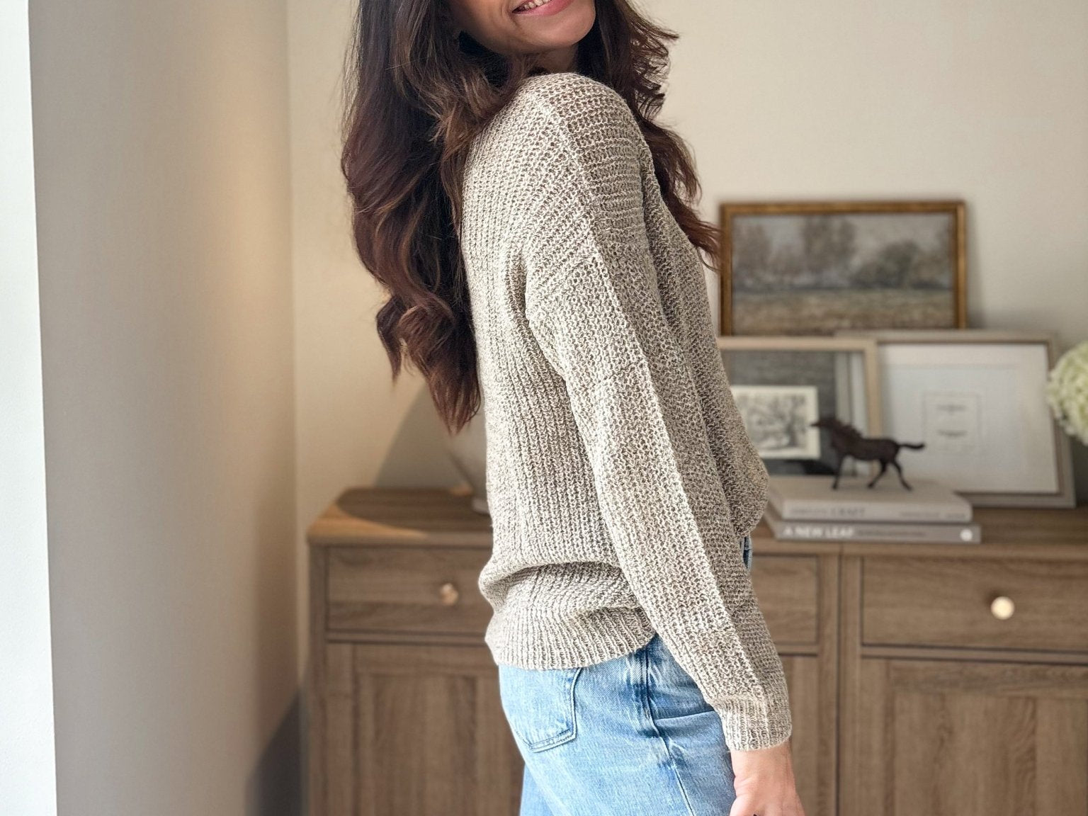 The 'Slow Morning' Knitted Long Sleeve V-Neck Pullover - Love and Lee Apparel