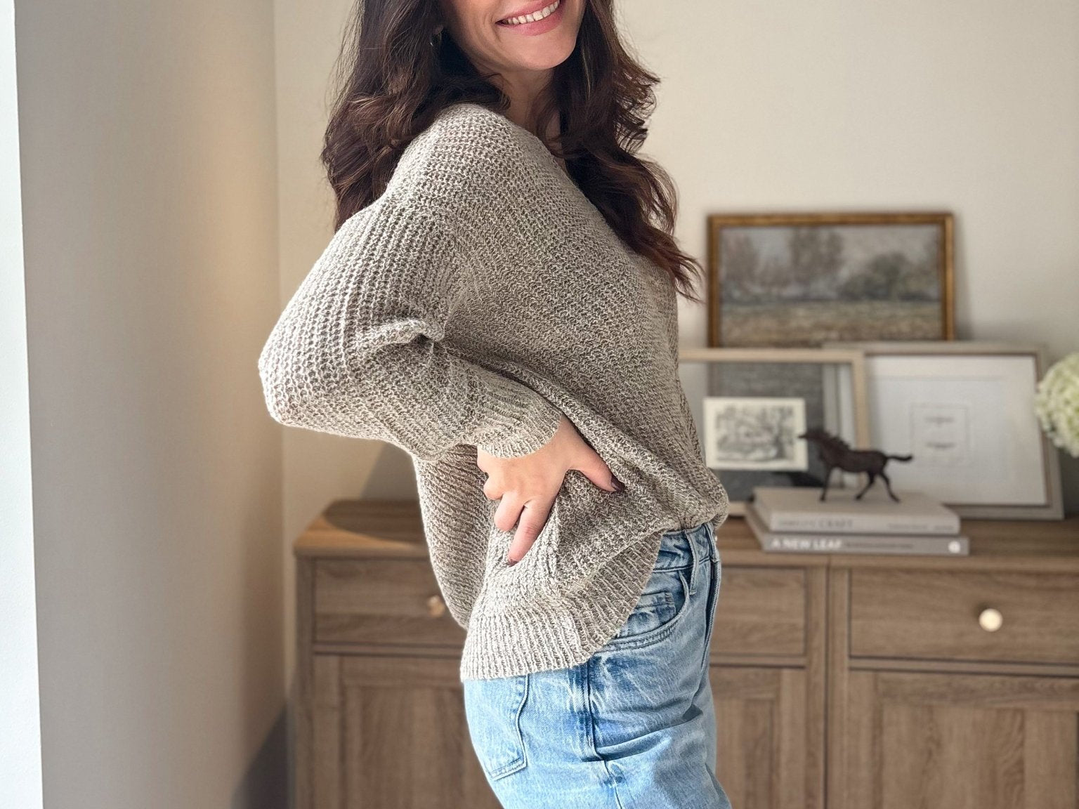 The 'Slow Morning' Knitted Long Sleeve V-Neck Pullover - Love and Lee Apparel