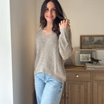 The 'Slow Morning' Knitted Long Sleeve V-Neck Pullover - Love and Lee Apparel