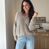 The 'Slow Morning' Knitted Long Sleeve V-Neck Pullover - Love and Lee Apparel