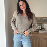 The 'Slow Morning' Knitted Long Sleeve V-Neck Pullover - Love and Lee Apparel