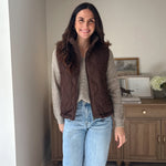 The 'Maple & Main' Plaid Collar Quilted Zip-Up Vest- 2 Colours Available - Love and Lee Apparel