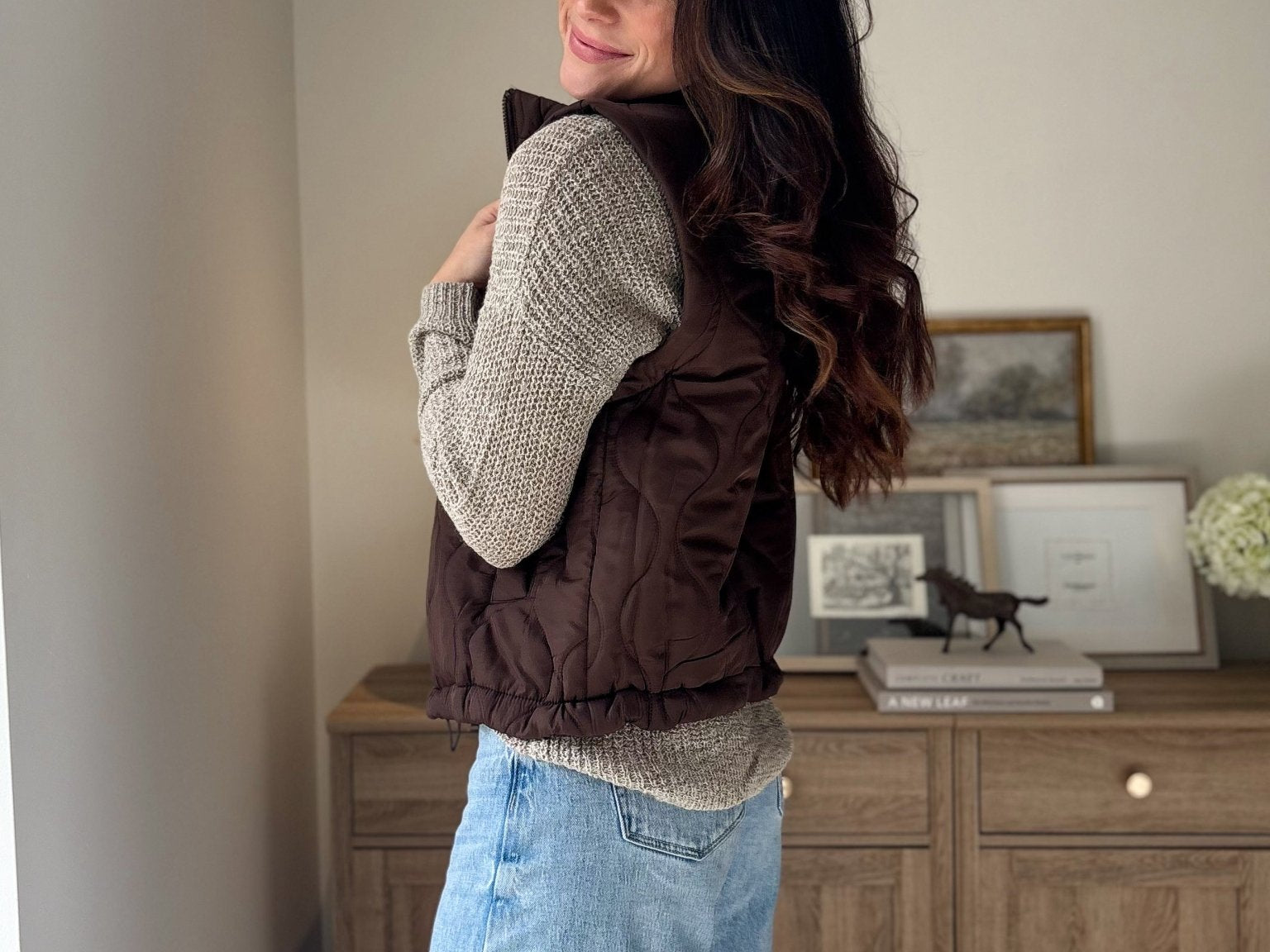 The 'Maple & Main' Plaid Collar Quilted Zip-Up Vest- 2 Colours Available - Love and Lee Apparel
