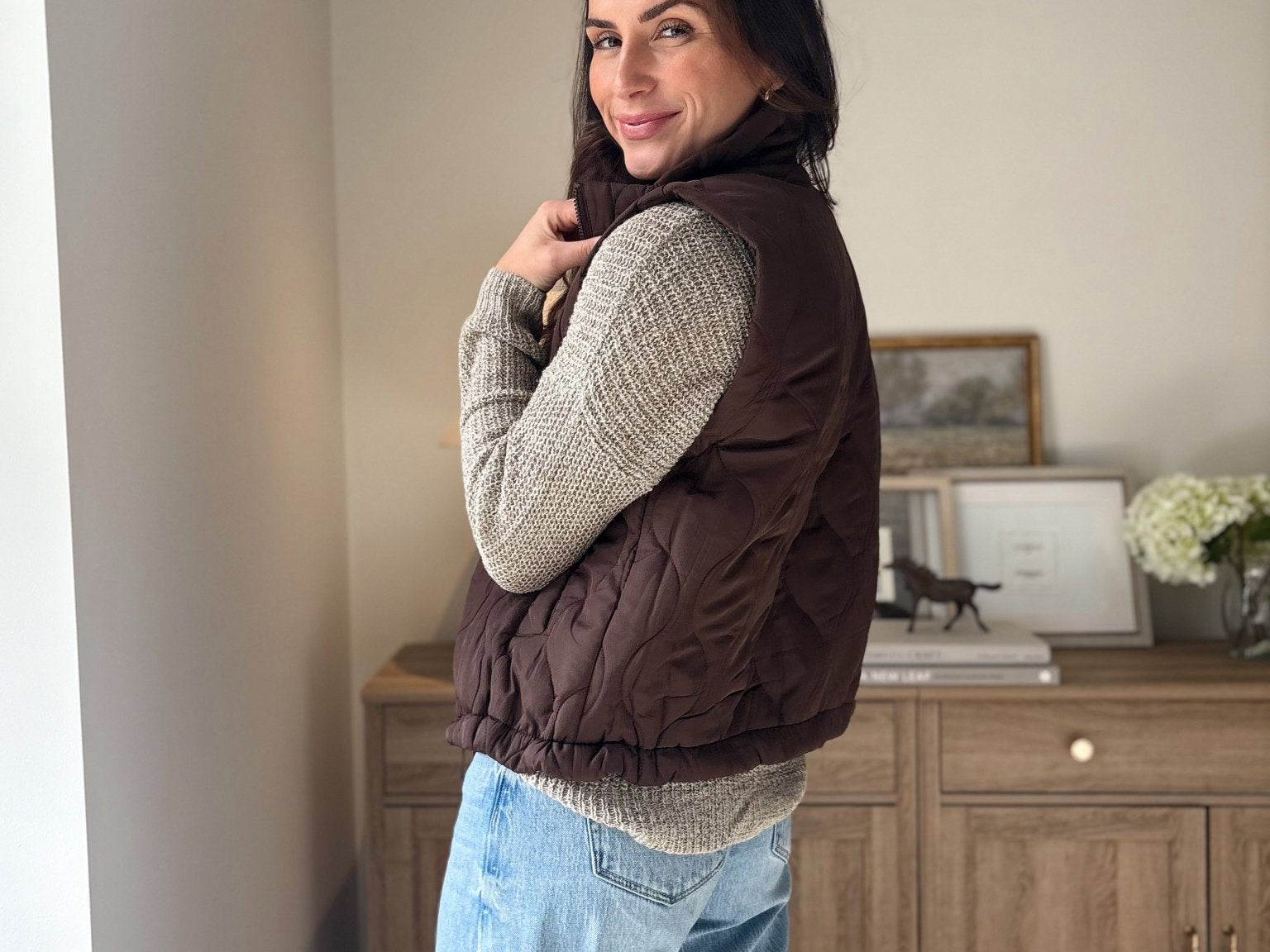 The 'Maple & Main' Plaid Collar Quilted Zip-Up Vest- 2 Colours Available - Love and Lee Apparel