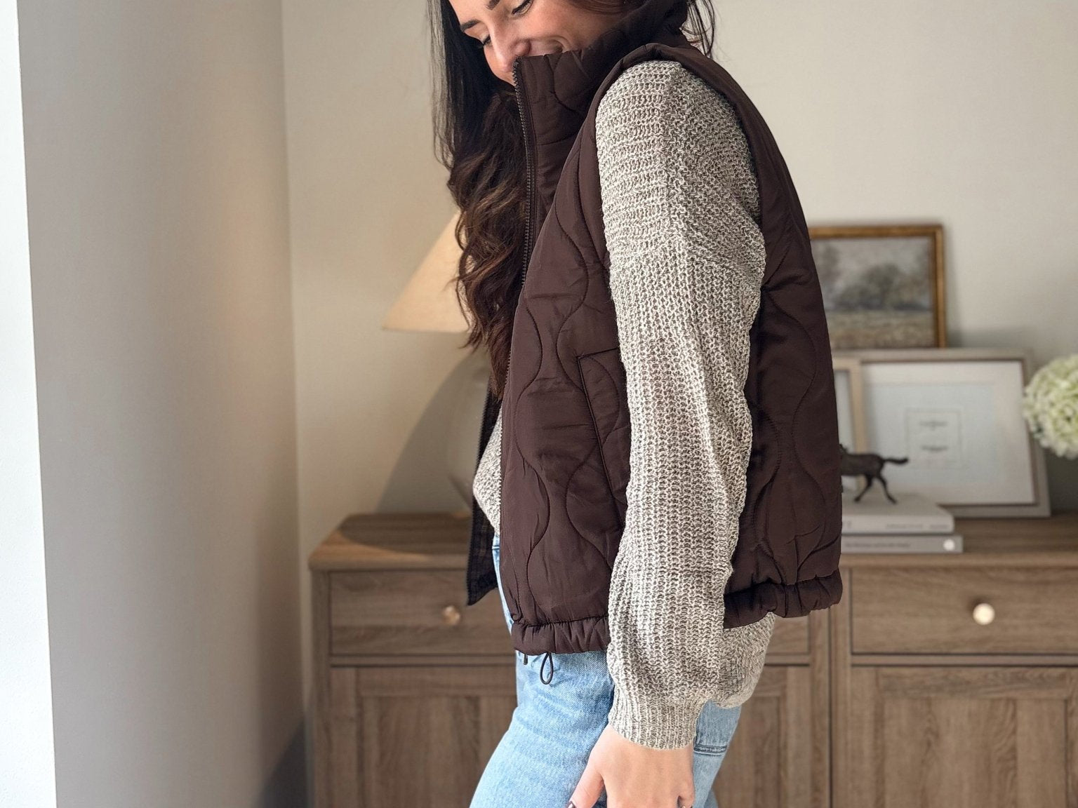 The 'Maple & Main' Plaid Collar Quilted Zip-Up Vest- 2 Colours Available - Love and Lee Apparel