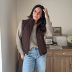 The 'Maple & Main' Plaid Collar Quilted Zip-Up Vest- 2 Colours Available - Love and Lee Apparel