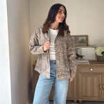 The 'Fawn' Animal Print Jacket with Corduroy Collar - Love and Lee Apparel