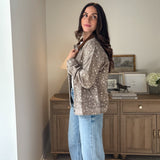 The 'Fawn' Animal Print Jacket with Corduroy Collar - Love and Lee Apparel