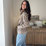 The 'Fawn' Animal Print Jacket with Corduroy Collar - Love and Lee Apparel