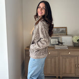 The 'Fawn' Animal Print Jacket with Corduroy Collar - Love and Lee Apparel