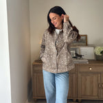 The 'Fawn' Animal Print Jacket with Corduroy Collar - Love and Lee Apparel