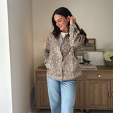 The 'Fawn' Animal Print Jacket with Corduroy Collar - Love and Lee Apparel