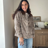 The 'Fawn' Animal Print Jacket with Corduroy Collar - Love and Lee Apparel
