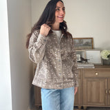 The 'Fawn' Animal Print Jacket with Corduroy Collar - Love and Lee Apparel