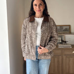 The 'Fawn' Animal Print Jacket with Corduroy Collar - Love and Lee Apparel