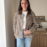 The 'Fawn' Animal Print Jacket with Corduroy Collar - Love and Lee Apparel