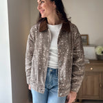 The 'Fawn' Animal Print Jacket with Corduroy Collar - Love and Lee Apparel