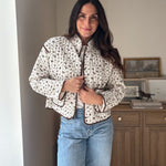 The 'Village Cafe' Floral Print Snap Button Quilted Jacket - Love and Lee Apparel