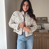 The 'Village Cafe' Floral Print Snap Button Quilted Jacket - Love and Lee Apparel