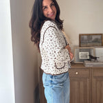 The 'Village Cafe' Floral Print Snap Button Quilted Jacket - Love and Lee Apparel