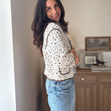 The 'Village Cafe' Floral Print Snap Button Quilted Jacket - Love and Lee Apparel