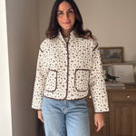 The 'Village Cafe' Floral Print Snap Button Quilted Jacket - Love and Lee Apparel