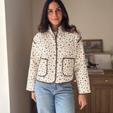 The 'Village Cafe' Floral Print Snap Button Quilted Jacket - Love and Lee Apparel