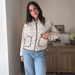 The 'Village Cafe' Floral Print Snap Button Quilted Jacket - Love and Lee Apparel