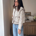 The 'Village Cafe' Floral Print Snap Button Quilted Jacket - Love and Lee Apparel