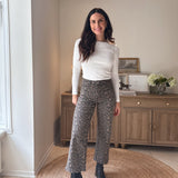 High Rise Leopard Print Waist Tie Crop Wide Jeans - Love and Lee Apparel
