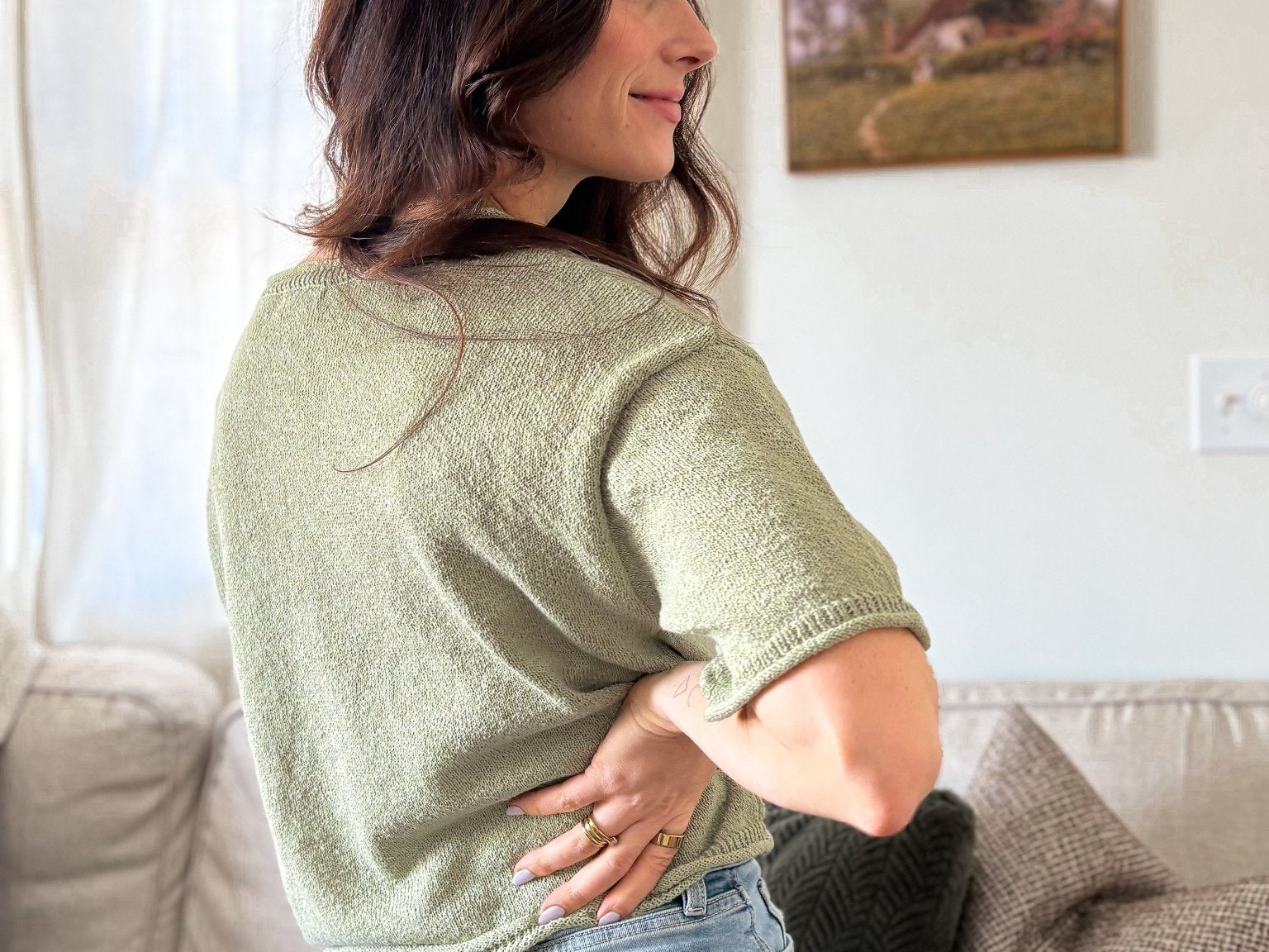 The Yasmine Raw Edge Boxy Short Sleeve Knit Sweater - Love and Lee Apparel